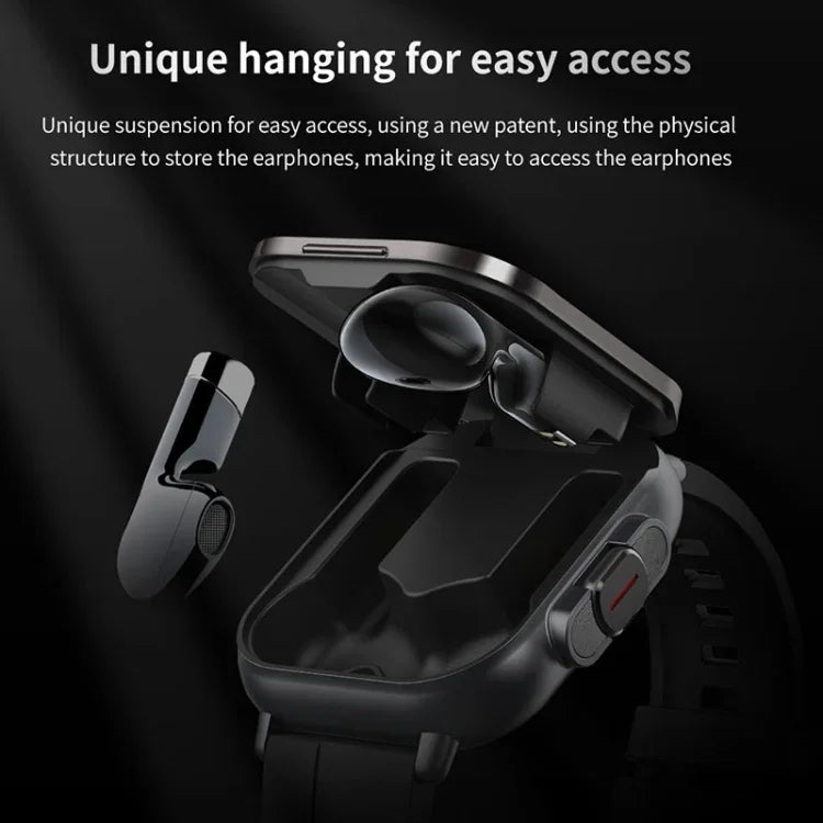 Relógio Inteligente D8 2 em 1 com Auricular Bluetooth de 2,01 polegadas, Pulseira de Aço, Suporta Monitorização de Saúde / NFC, Pulseira de Aço (Preta), Pulseira de Aço (Prateada)