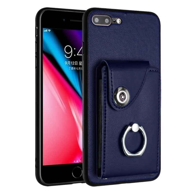 Capa de telemóvel com suporte de anel para cartão de órgão, para iPhone 8 Plus / 7 Plus