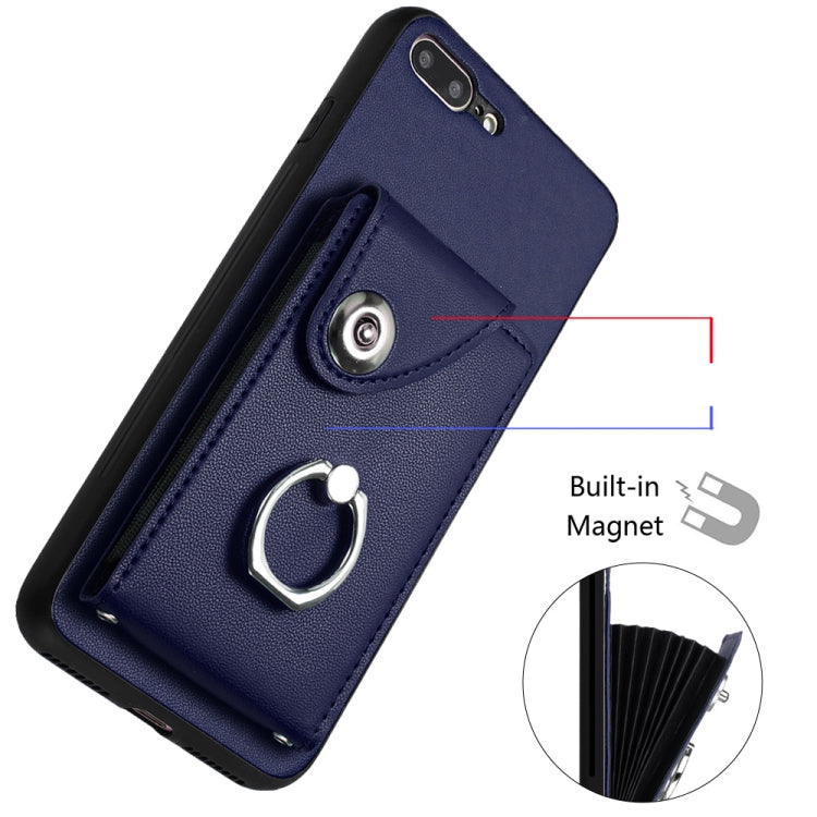 Capa de telemóvel com suporte de anel para cartão de órgão, para iPhone 8 Plus / 7 Plus