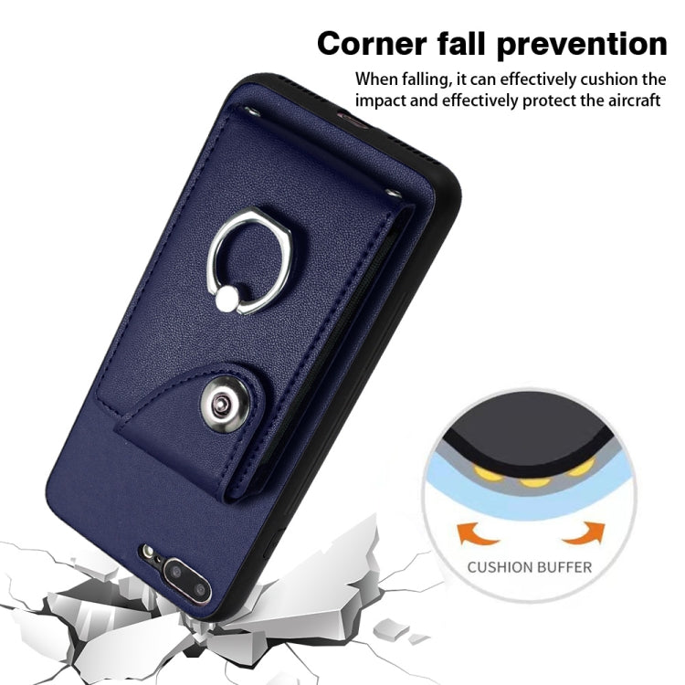 Capa de telemóvel com suporte de anel para cartão de órgão, para iPhone 8 Plus / 7 Plus