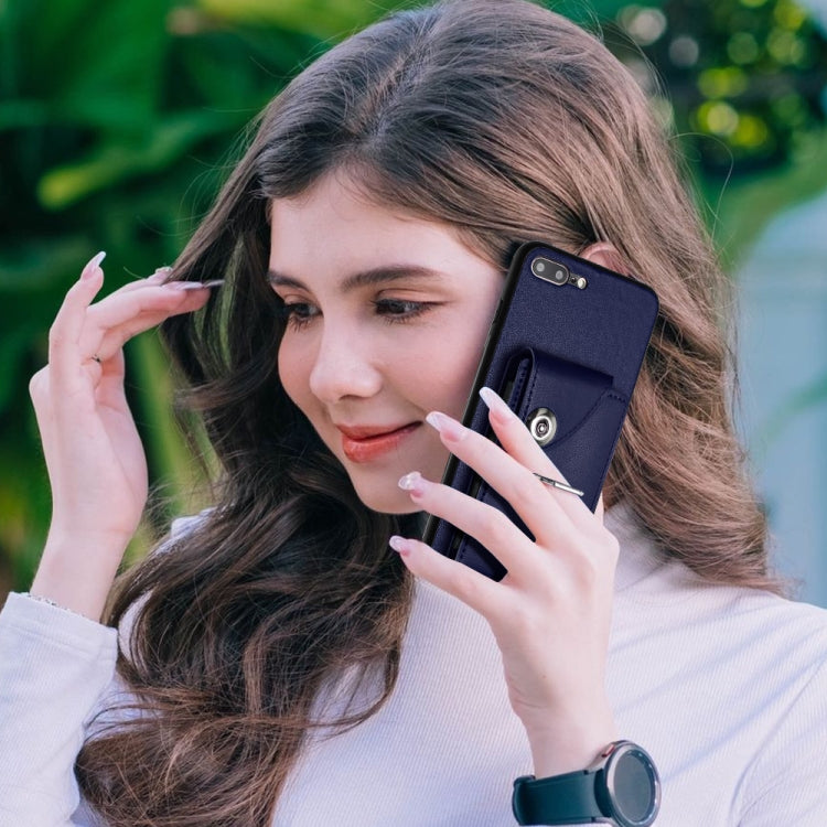 Capa de telemóvel com suporte de anel para cartão de órgão, para iPhone 8 Plus / 7 Plus