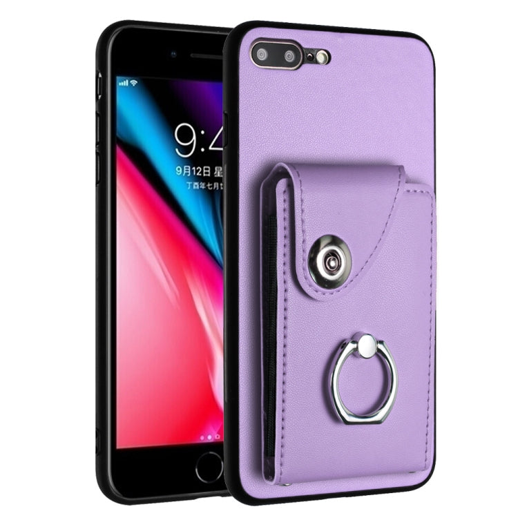 Capa de telemóvel com suporte de anel para cartão de órgão, para iPhone 8 Plus / 7 Plus