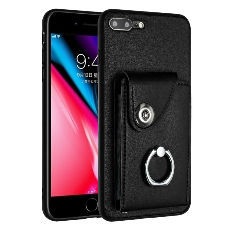 Capa de telemóvel com suporte de anel para cartão de órgão, para iPhone 8 Plus / 7 Plus