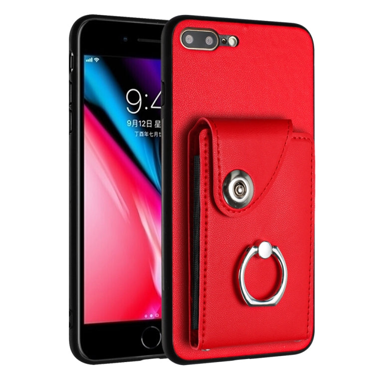 Capa de telemóvel com suporte de anel para cartão de órgão, para iPhone 8 Plus / 7 Plus