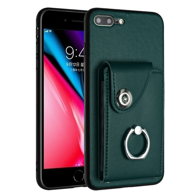 Capa de telemóvel com suporte de anel para cartão de órgão, para iPhone 8 Plus / 7 Plus
