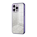 Capa de telemóvel eletroplatinada com pó de glitter em gradiente, para iPhone 16 Pro, para iPhone 16 Plus, para iPhone 16, para iPhone 15 Pro Max, para iPhone 15 Pro, para iPhone 15 Plus