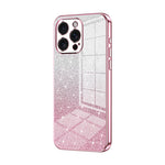 Capa de telemóvel eletroplatinada com pó de glitter em gradiente, para iPhone 16 Pro, para iPhone 16 Plus, para iPhone 16, para iPhone 15 Pro Max, para iPhone 15 Pro, para iPhone 15 Plus