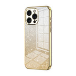 Capa de telemóvel eletroplatinada com pó de glitter em gradiente, para iPhone 16 Pro, para iPhone 16 Plus, para iPhone 16, para iPhone 15 Pro Max, para iPhone 15 Pro, para iPhone 15 Plus