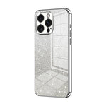 Capa de telemóvel eletroplatinada com pó de glitter em gradiente, para iPhone 16 Pro, para iPhone 16 Plus, para iPhone 16, para iPhone 15 Pro Max, para iPhone 15 Pro, para iPhone 15 Plus