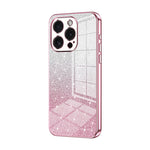 Capa de telemóvel eletroplatinada com pó de glitter em gradiente, para iPhone 16 Pro, para iPhone 16 Plus, para iPhone 16, para iPhone 15 Pro Max, para iPhone 15 Pro, para iPhone 15 Plus