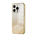 Capa de telemóvel eletroplatinada com pó de glitter em gradiente, para iPhone 16 Pro, para iPhone 16 Plus, para iPhone 16, para iPhone 15 Pro Max, para iPhone 15 Pro, para iPhone 15 Plus