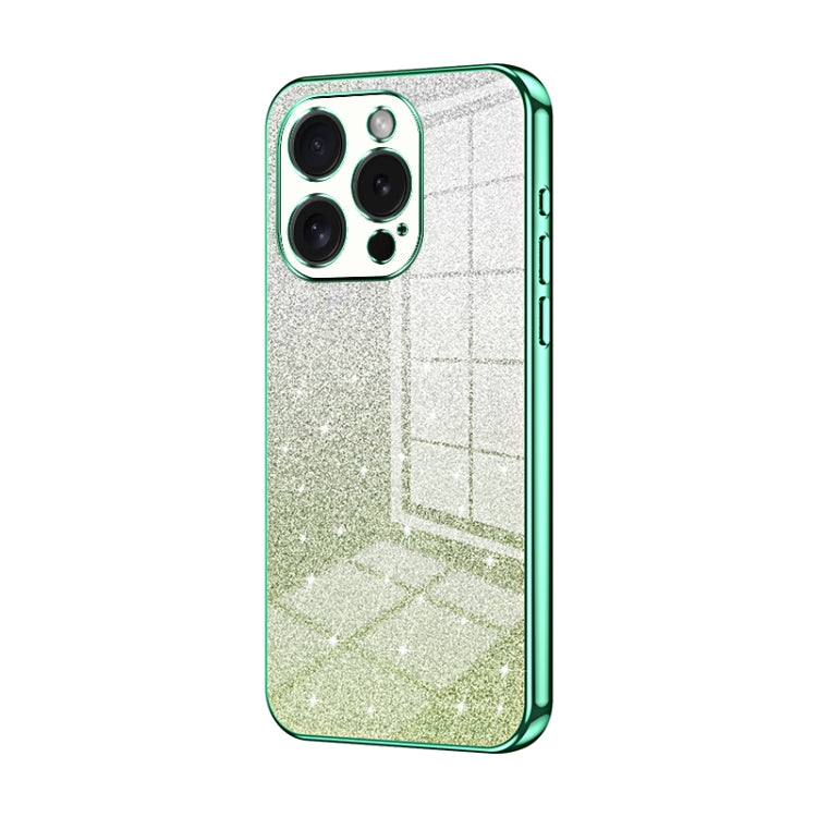 Capa de telemóvel eletroplatinada com pó de glitter em gradiente, para iPhone 16 Pro, para iPhone 16 Plus, para iPhone 16, para iPhone 15 Pro Max, para iPhone 15 Pro, para iPhone 15 Plus