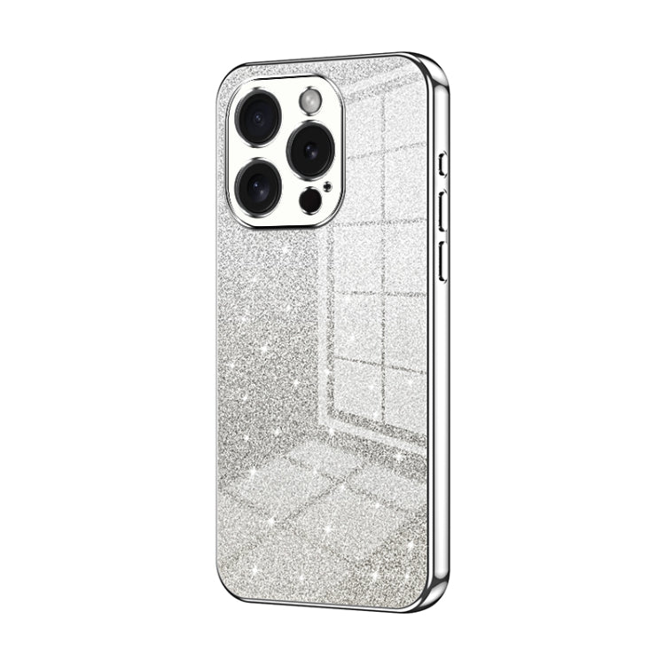 Capa de telemóvel eletroplatinada com pó de glitter em gradiente, para iPhone 16 Pro, para iPhone 16 Plus, para iPhone 16, para iPhone 15 Pro Max, para iPhone 15 Pro, para iPhone 15 Plus