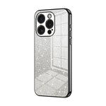 Capa de telemóvel eletroplatinada com pó de glitter em gradiente, para iPhone 16 Pro, para iPhone 16 Plus, para iPhone 16, para iPhone 15 Pro Max, para iPhone 15 Pro, para iPhone 15 Plus