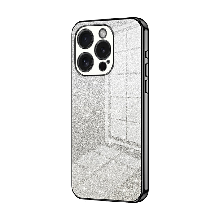 Capa de telemóvel eletroplatinada com pó de glitter em gradiente, para iPhone 16 Pro, para iPhone 16 Plus, para iPhone 16, para iPhone 15 Pro Max, para iPhone 15 Pro, para iPhone 15 Plus