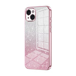 Capa de telemóvel eletroplatinada com pó de glitter em gradiente, para iPhone 16 Pro, para iPhone 16 Plus, para iPhone 16, para iPhone 15 Pro Max, para iPhone 15 Pro, para iPhone 15 Plus