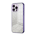 Capa de telemóvel eletroplatinada com pó de glitter em gradiente, para iPhone 17e / 16e, para iPhone 17 Pro Max, para iPhone 17 Pro, para iPhone 17, para iPhone Air, para iPhone 16 Pro Max