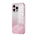 Capa de telemóvel eletroplatinada com pó de glitter em gradiente, para iPhone 17e / 16e, para iPhone 17 Pro Max, para iPhone 17 Pro, para iPhone 17, para iPhone Air, para iPhone 16 Pro Max