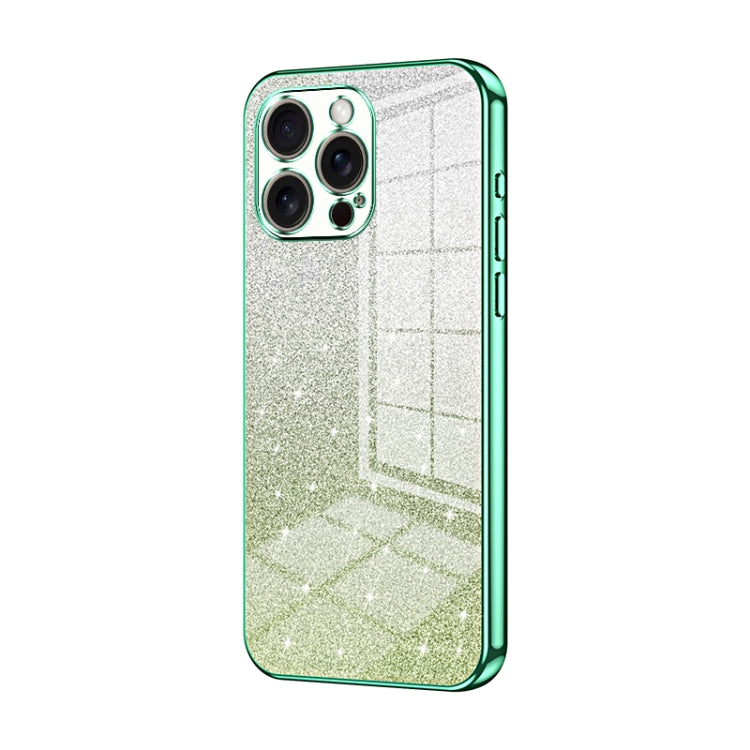 Capa de telemóvel eletroplatinada com pó de glitter em gradiente, para iPhone 17e / 16e, para iPhone 17 Pro Max, para iPhone 17 Pro, para iPhone 17, para iPhone Air, para iPhone 16 Pro Max