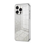 Capa de telemóvel eletroplatinada com pó de glitter em gradiente, para iPhone 17e / 16e, para iPhone 17 Pro Max, para iPhone 17 Pro, para iPhone 17, para iPhone Air, para iPhone 16 Pro Max