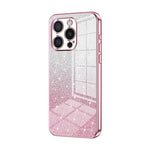 Capa de telemóvel eletroplatinada com pó de glitter em gradiente, para iPhone 16 Pro, para iPhone 16 Plus, para iPhone 16, para iPhone 15 Pro Max, para iPhone 15 Pro, para iPhone 15 Plus
