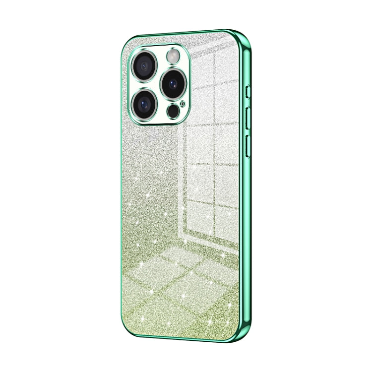 Capa de telemóvel eletroplatinada com pó de glitter em gradiente, para iPhone 16 Pro, para iPhone 16 Plus, para iPhone 16, para iPhone 15 Pro Max, para iPhone 15 Pro, para iPhone 15 Plus