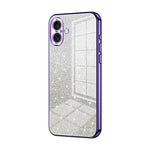 Capa de telemóvel eletroplatinada com pó de glitter em gradiente, para iPhone 16 Pro, para iPhone 16 Plus, para iPhone 16, para iPhone 15 Pro Max, para iPhone 15 Pro, para iPhone 15 Plus