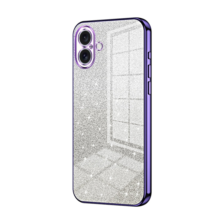 Capa de telemóvel eletroplatinada com pó de glitter em gradiente, para iPhone 16 Pro, para iPhone 16 Plus, para iPhone 16, para iPhone 15 Pro Max, para iPhone 15 Pro, para iPhone 15 Plus