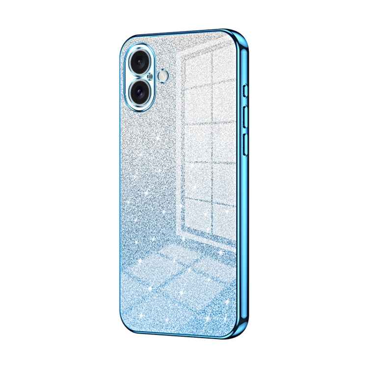 Capa de telemóvel eletroplatinada com pó de glitter em gradiente, para iPhone 16 Pro, para iPhone 16 Plus, para iPhone 16, para iPhone 15 Pro Max, para iPhone 15 Pro, para iPhone 15 Plus