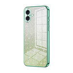 Capa de telemóvel eletroplatinada com pó de glitter em gradiente, para iPhone 16 Pro, para iPhone 16 Plus, para iPhone 16, para iPhone 15 Pro Max, para iPhone 15 Pro, para iPhone 15 Plus