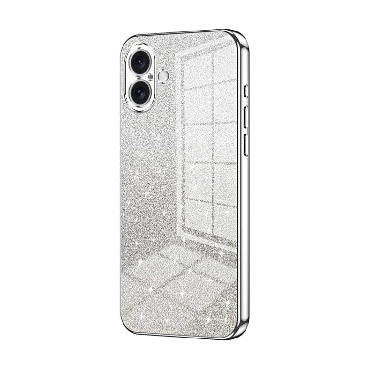 Capa de telemóvel eletroplatinada com pó de glitter em gradiente, para iPhone 16 Pro, para iPhone 16 Plus, para iPhone 16, para iPhone 15 Pro Max, para iPhone 15 Pro, para iPhone 15 Plus