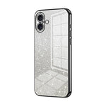 Capa de telemóvel eletroplatinada com pó de glitter em gradiente, para iPhone 16 Pro, para iPhone 16 Plus, para iPhone 16, para iPhone 15 Pro Max, para iPhone 15 Pro, para iPhone 15 Plus