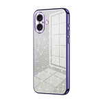 Capa de telemóvel eletroplatinada com pó de glitter em gradiente, para iPhone 16 Pro, para iPhone 16 Plus, para iPhone 16, para iPhone 15 Pro Max, para iPhone 15 Pro, para iPhone 15 Plus