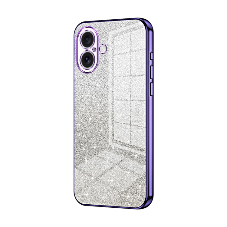 Capa de telemóvel eletroplatinada com pó de glitter em gradiente, para iPhone 16 Pro, para iPhone 16 Plus, para iPhone 16, para iPhone 15 Pro Max, para iPhone 15 Pro, para iPhone 15 Plus