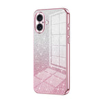 Capa de telemóvel eletroplatinada com pó de glitter em gradiente, para iPhone 16 Pro, para iPhone 16 Plus, para iPhone 16, para iPhone 15 Pro Max, para iPhone 15 Pro, para iPhone 15 Plus