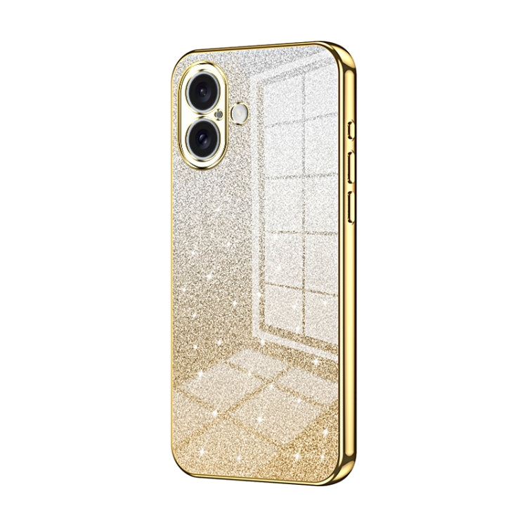 Capa de telemóvel eletroplatinada com pó de glitter em gradiente, para iPhone 16 Pro, para iPhone 16 Plus, para iPhone 16, para iPhone 15 Pro Max, para iPhone 15 Pro, para iPhone 15 Plus