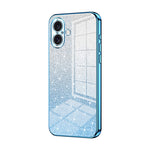 Capa de telemóvel eletroplatinada com pó de glitter em gradiente, para iPhone 16 Pro, para iPhone 16 Plus, para iPhone 16, para iPhone 15 Pro Max, para iPhone 15 Pro, para iPhone 15 Plus