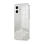 Capa de telemóvel eletroplatinada com pó de glitter em gradiente, para iPhone 16 Pro, para iPhone 16 Plus, para iPhone 16, para iPhone 15 Pro Max, para iPhone 15 Pro, para iPhone 15 Plus