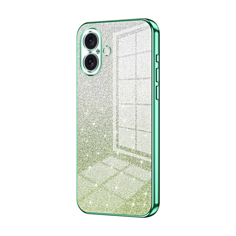 Capa de telemóvel eletroplatinada com pó de glitter em gradiente, para iPhone 16 Pro, para iPhone 16 Plus, para iPhone 16, para iPhone 15 Pro Max, para iPhone 15 Pro, para iPhone 15 Plus