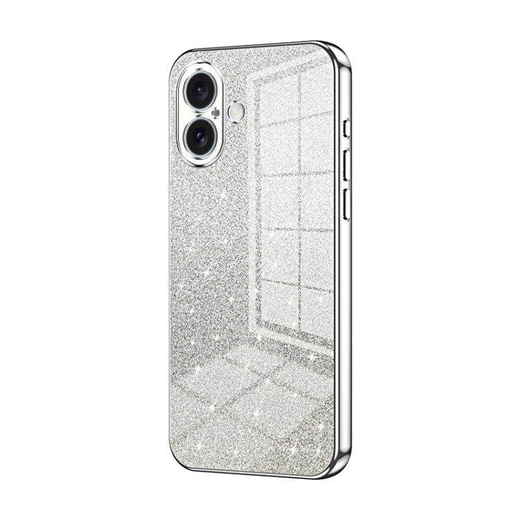 Capa de telemóvel eletroplatinada com pó de glitter em gradiente, para iPhone 16 Pro, para iPhone 16 Plus, para iPhone 16, para iPhone 15 Pro Max, para iPhone 15 Pro, para iPhone 15 Plus