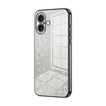 Capa de telemóvel eletroplatinada com pó de glitter em gradiente, para iPhone 16 Pro, para iPhone 16 Plus, para iPhone 16, para iPhone 15 Pro Max, para iPhone 15 Pro, para iPhone 15 Plus