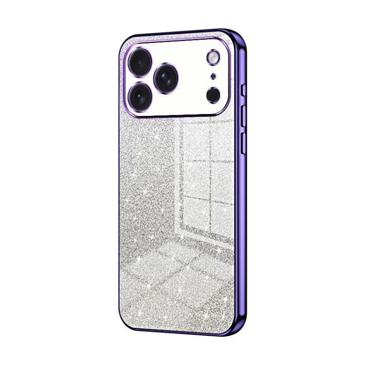 Capa de telemóvel eletroplatinada com pó de glitter em gradiente, para iPhone 17e / 16e, para iPhone 17 Pro Max, para iPhone 17 Pro, para iPhone 17, para iPhone Air, para iPhone 16 Pro Max