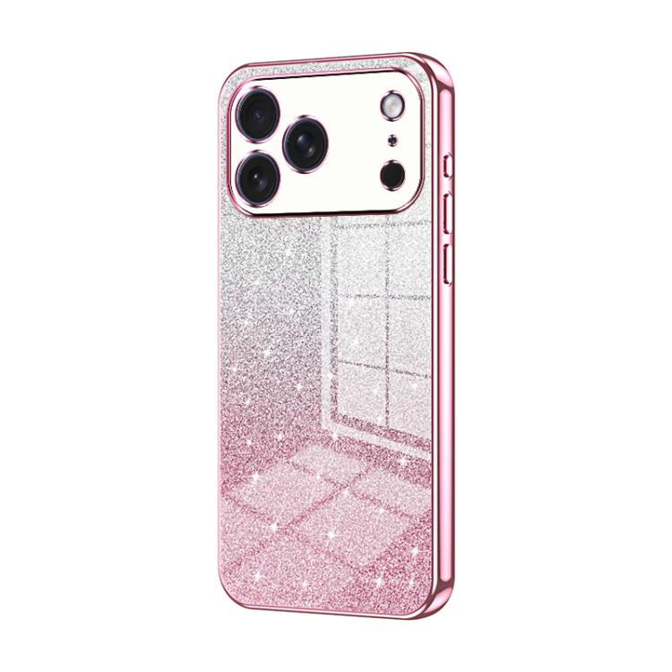 Capa de telemóvel eletroplatinada com pó de glitter em gradiente, para iPhone 17e / 16e, para iPhone 17 Pro Max, para iPhone 17 Pro, para iPhone 17, para iPhone Air, para iPhone 16 Pro Max