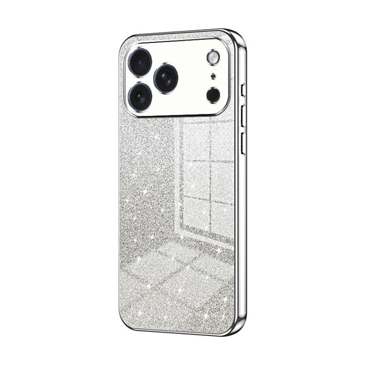 Capa de telemóvel eletroplatinada com pó de glitter em gradiente, para iPhone 17e / 16e, para iPhone 17 Pro Max, para iPhone 17 Pro, para iPhone 17, para iPhone Air, para iPhone 16 Pro Max