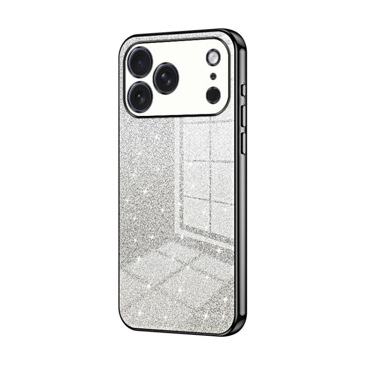 Capa de telemóvel eletroplatinada com pó de glitter em gradiente, para iPhone 17e / 16e, para iPhone 17 Pro Max, para iPhone 17 Pro, para iPhone 17, para iPhone Air, para iPhone 16 Pro Max