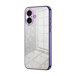 Capa de telemóvel eletroplatinada com pó de glitter em gradiente, para iPhone 17e / 16e, para iPhone 17 Pro Max, para iPhone 17 Pro, para iPhone 17, para iPhone Air, para iPhone 16 Pro Max