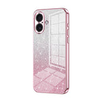 Capa de telemóvel eletroplatinada com pó de glitter em gradiente, para iPhone 17e / 16e, para iPhone 17 Pro Max, para iPhone 17 Pro, para iPhone 17, para iPhone Air, para iPhone 16 Pro Max