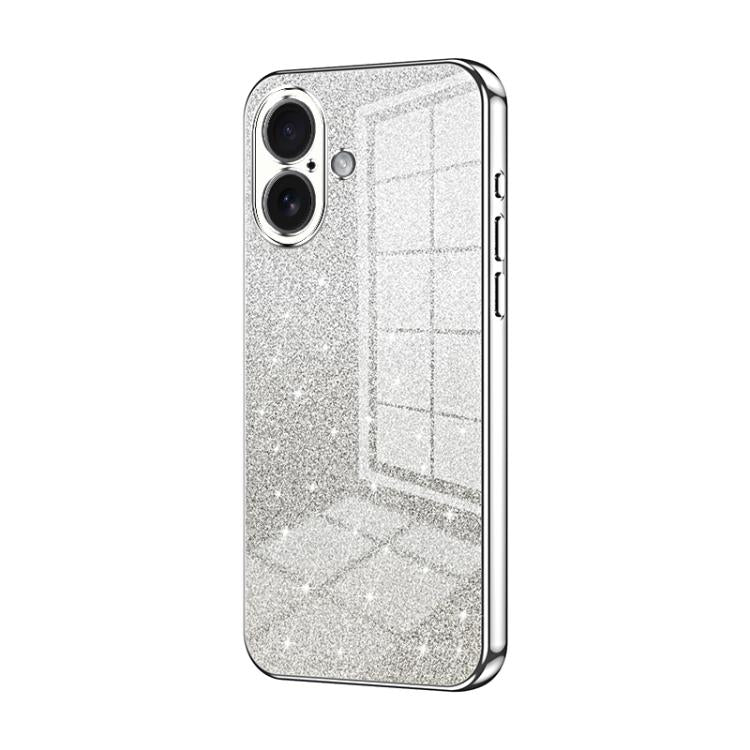 Capa de telemóvel eletroplatinada com pó de glitter em gradiente, para iPhone 17e / 16e, para iPhone 17 Pro Max, para iPhone 17 Pro, para iPhone 17, para iPhone Air, para iPhone 16 Pro Max