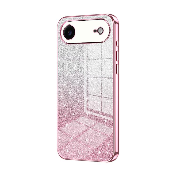 Capa de telemóvel eletroplatinada com pó de glitter em gradiente, para iPhone 17e / 16e, para iPhone 17 Pro Max, para iPhone 17 Pro, para iPhone 17, para iPhone Air, para iPhone 16 Pro Max