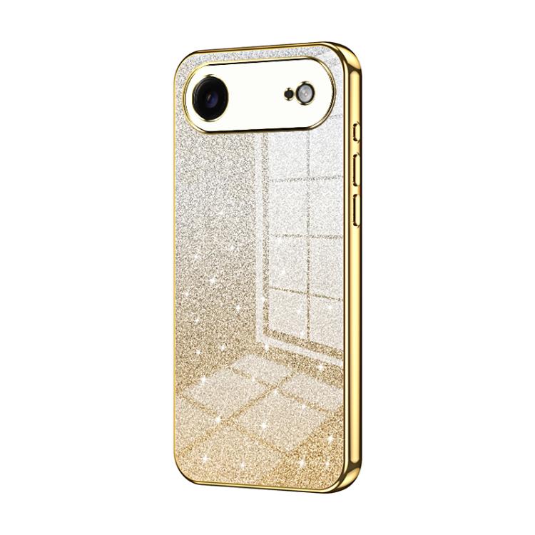 Capa de telemóvel eletroplatinada com pó de glitter em gradiente, para iPhone 17e / 16e, para iPhone 17 Pro Max, para iPhone 17 Pro, para iPhone 17, para iPhone Air, para iPhone 16 Pro Max